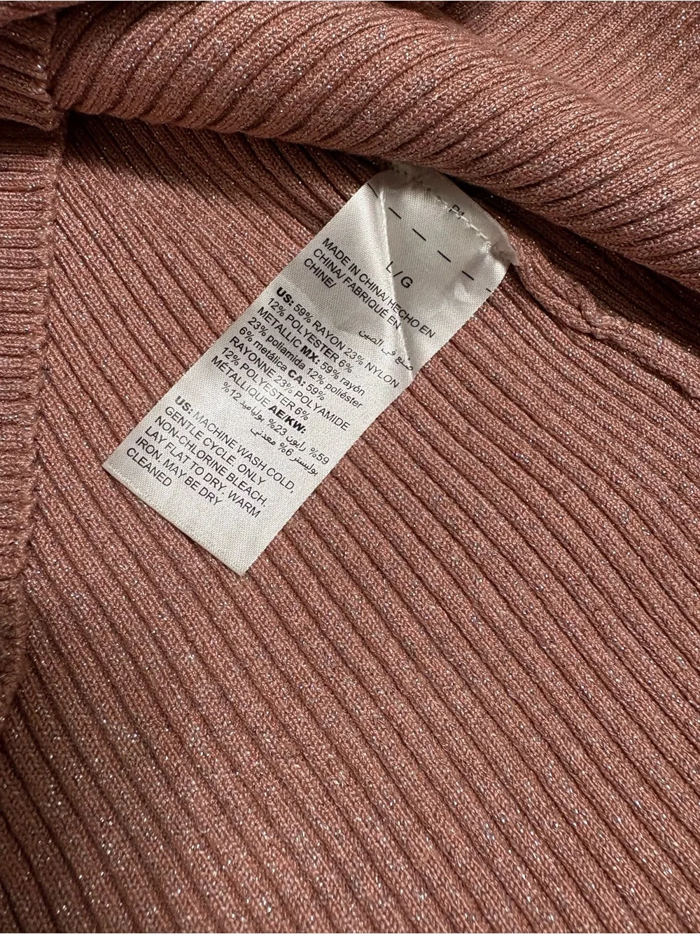 White House Black Market Women's Sparkle Rib Knit Henley Sweater - Peach